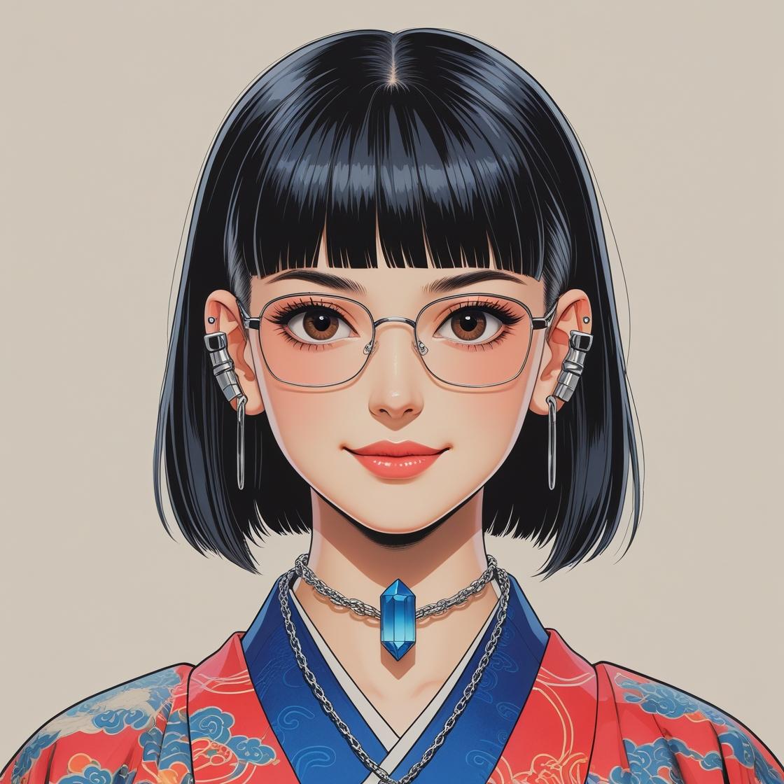 黒塚アキラの似顔絵｜遊歩逍遥｜旅とマイルの理